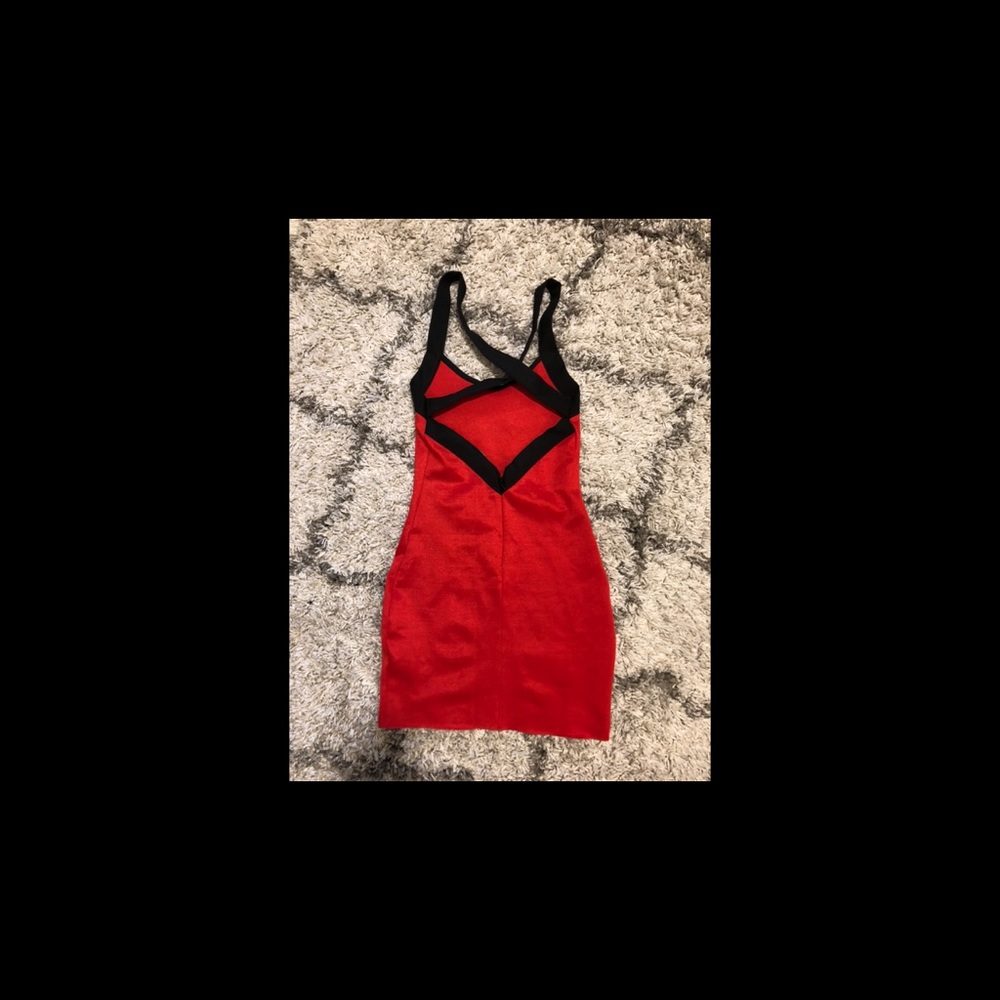 Red and black dress
